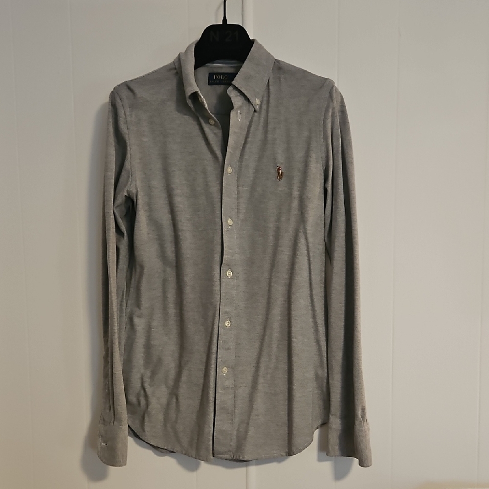 Polo Ralph Lauren Womens Gray Sport Button Down Shirt